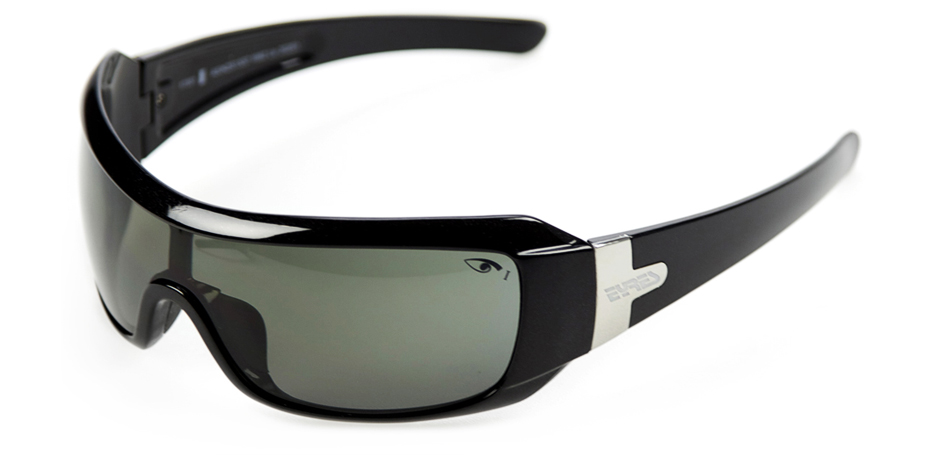 EYRES SAFETY GLASSES DAREDEVIL SAPPHIRE BLACK FRAME POLARIZED SMOKE LENS